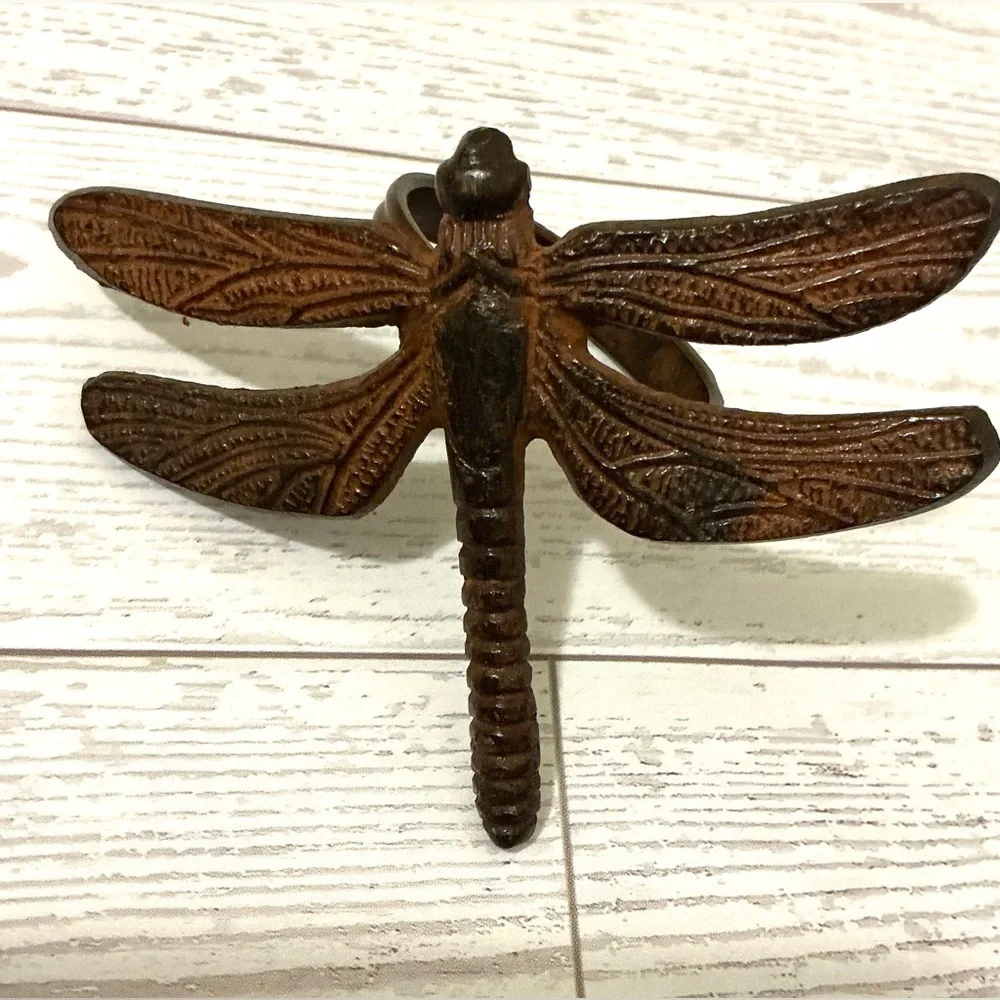 Pier 1 Distressed Boho style Dragonfly Napkin Rings - Brown